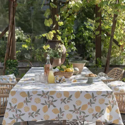 Amalfi rektangulär duk i återvunnen bomull från Fondaco.