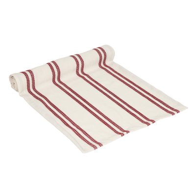 Bordslöpare Hedvig Randig Offwhite/Röd 40x140 cm – Fondaco
