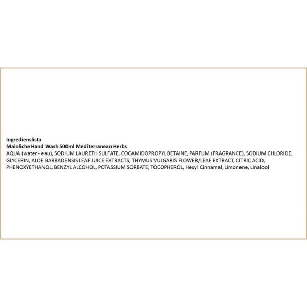 Hand soap Maioliche Mediterranean Herbs 500 ml - Rudy Profumi