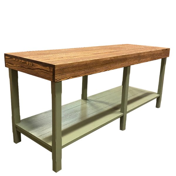 Decor table, L200 cm, Lin brown & Green - Artwood