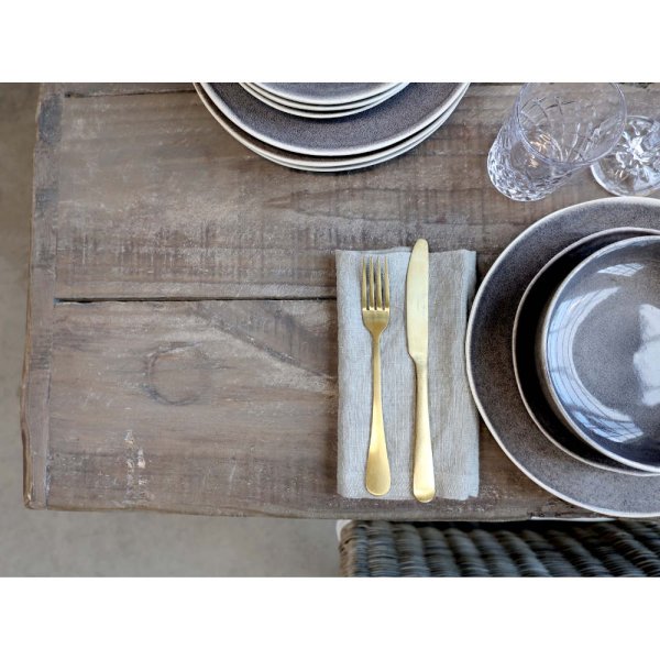 Matbord Snirkligt metallstativ, L200 cm, Antique natur - Chic Antique