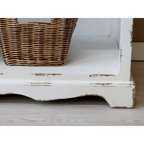 Detail image of decorated plinth for Jacqueline bookcase from Chic Antique.