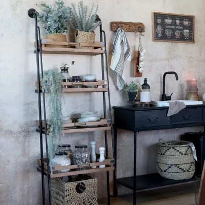 black-metal-shelf-for-wall-with-wooden-baskets