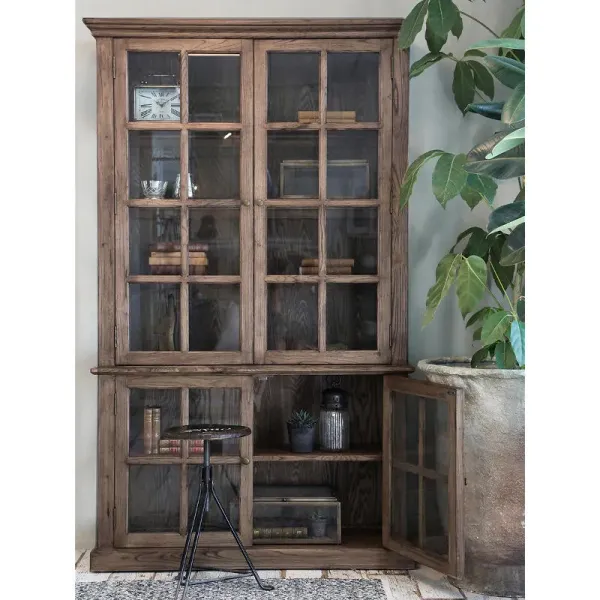 Vitrinskåp Marseille 4 dörrar Natur – Chic Antique