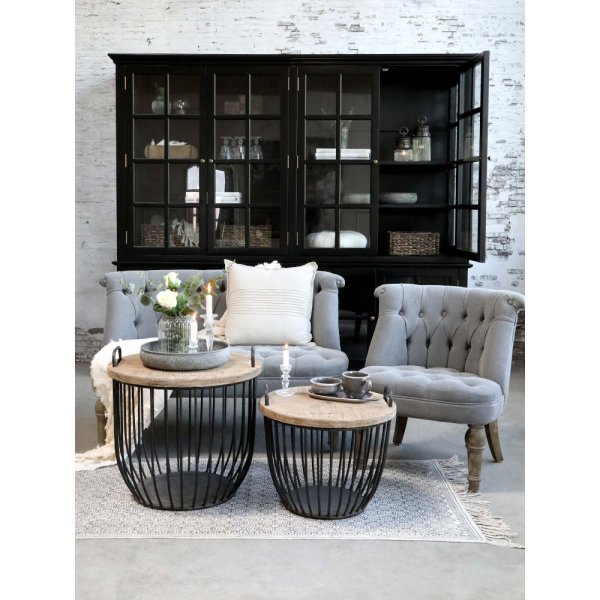 Fransk Soffa Linne, grå - Chic Antique