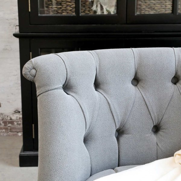 Fransk Soffa Linne, grå - Chic Antique