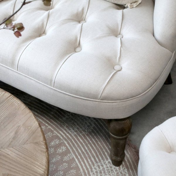 French sofa, linen fabric - Chic Antique