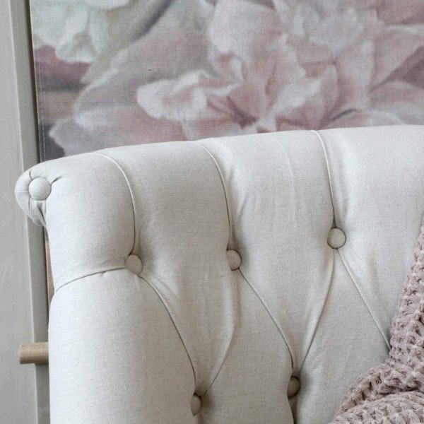 French sofa, linen fabric - Chic Antique