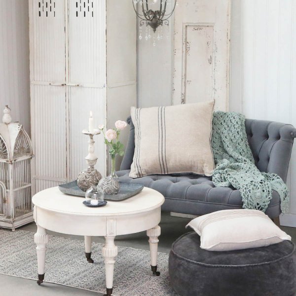 Soffbord på hjul, Marie Antoinette, Antique creme - Chic Antique