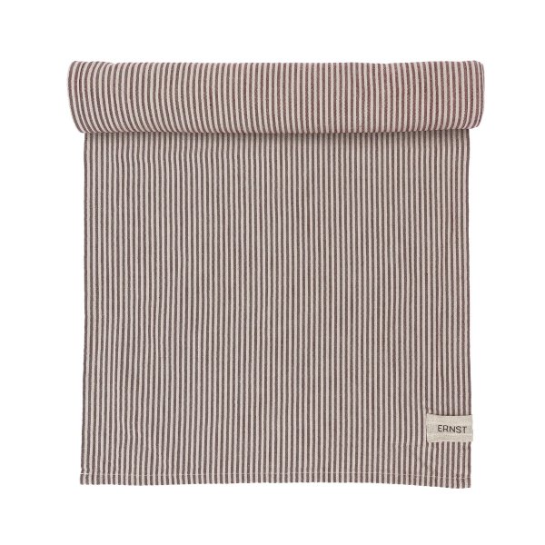 Löpare i smalrandigt rött och beige från Ernst.