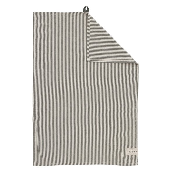 Smalrandig kökshandduk i grönt och beige från Ernst.