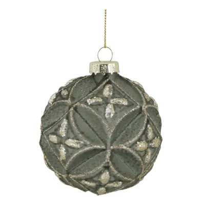 Christmas-tree-bauble-moss green-gold-glitter-from-chic-antique