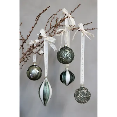 Christmas-tree-bauble-moss green-gold-glitter-from-chic-antique