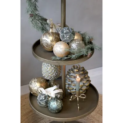 Christmas-tree-bauble-moss green-gold-glitter-from-chic-antique