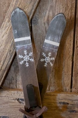 Decorative skis Vintage Small Antique Mocca - Chic Antique