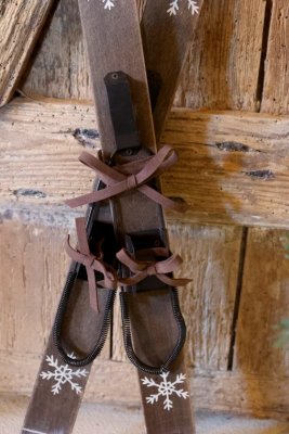 Decorative skis Vintage Small Antique Mocca - Chic Antique