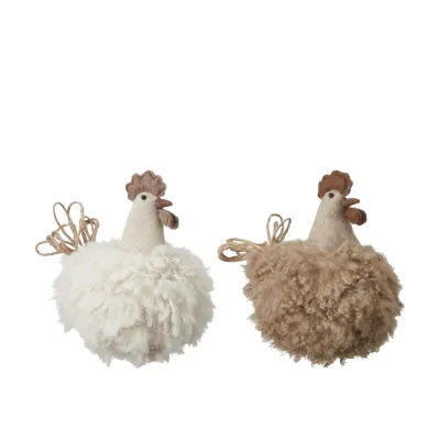 Fluffy roosters in beige and brown – Wikholm Form