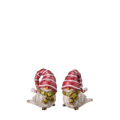 Småfåglar i par med röda luvor från Wikholm Form.