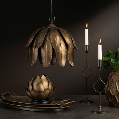 water-lily-ceiling-pendant-antique-brass