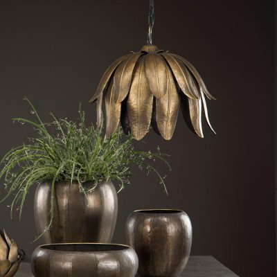 water-lily-ceiling-pendant-antique-brass