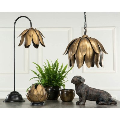 water-lily-ceiling-pendant-antique-brass