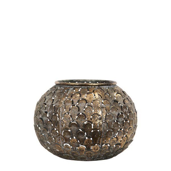 Lantern Alma, Ø12 x H9 cm, golden brown - A lot decoration