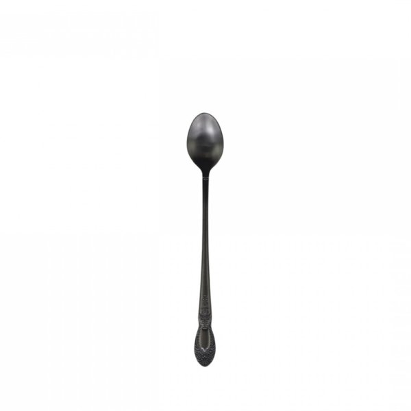 Latte spoon with decor, Antique black - Chic Antique