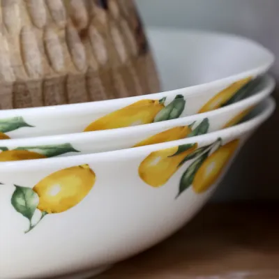 Närbild på Maison citron porslinsskål från Chic Antique.