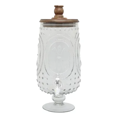 5-liters dryckesdispenser i glas på fot och med tappkran, från Chic Antique