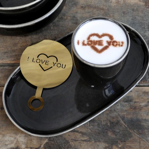 Coffee stencil I Love You, brass - Chic Antique