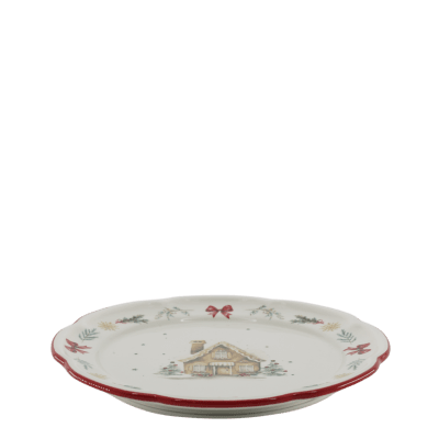 Christmas plate in porcelain Chalet de Noël Cherry from Chic Antique