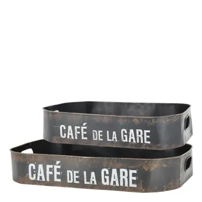 Metallbrickor Café De La Gare 2-set i metall från Chic Antique.