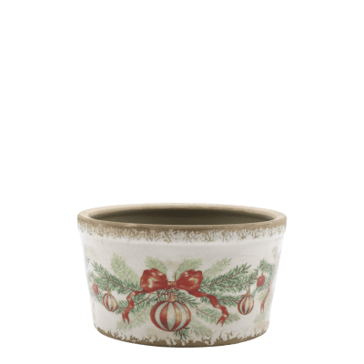 Pot Amélie Rosette & Christmas Ball Cream - Chic Antique