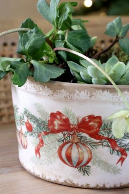 Pot Amélie Rosette & Christmas Ball Cream - Chic Antique