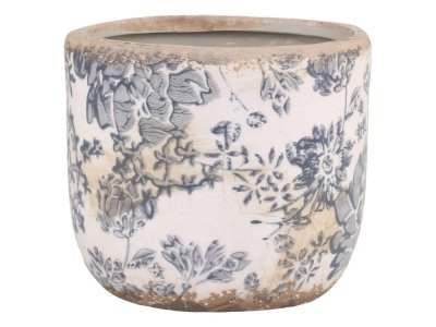 kruka-fransk-blomster-blå-medium