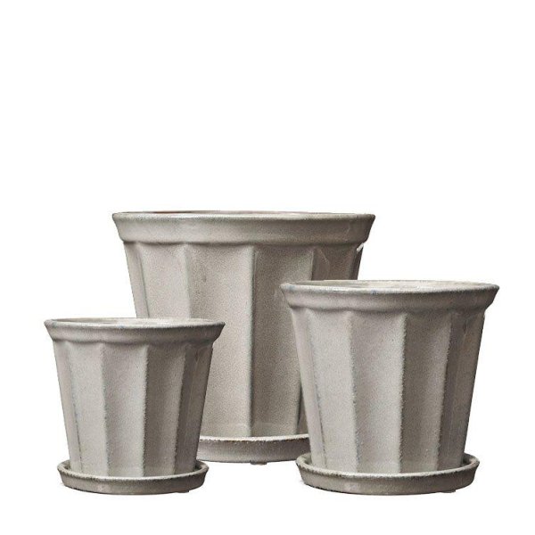 Pot Felina with tray, lightgrey, three sizes - Wikholm Form