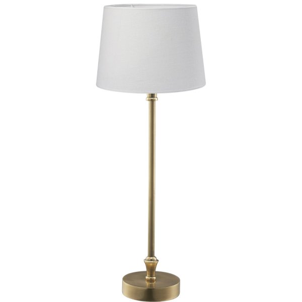 Table lamp Liam incl. shade, Brass & White