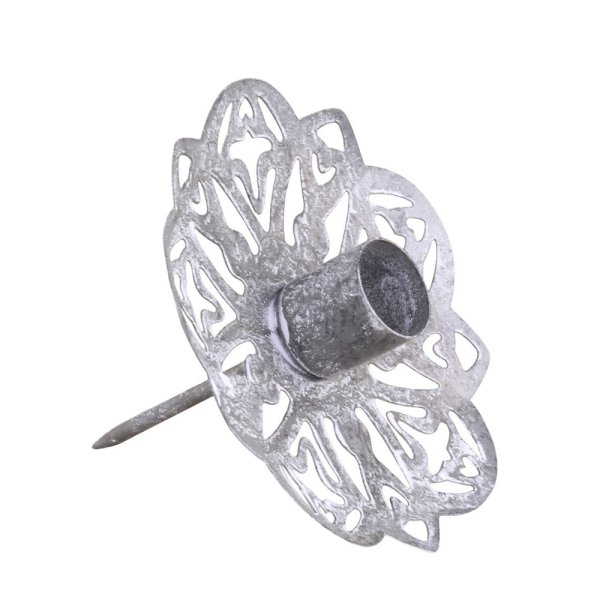 Kronljushållare Spjut, Ø11,5 x H9 cm, antik zink - Chic Antique