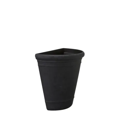 Majvor wall pot in black photo taken from the side from Wikholm Form.