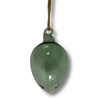 Glasägg Smoke Green slät i grönt glas från Miljögården