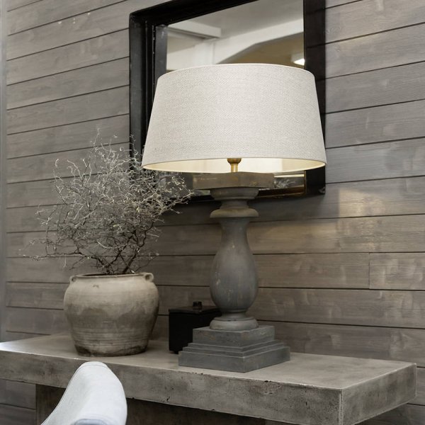 Lampbase Normandie, antique wood, rustic grey, two sizes - Artwood