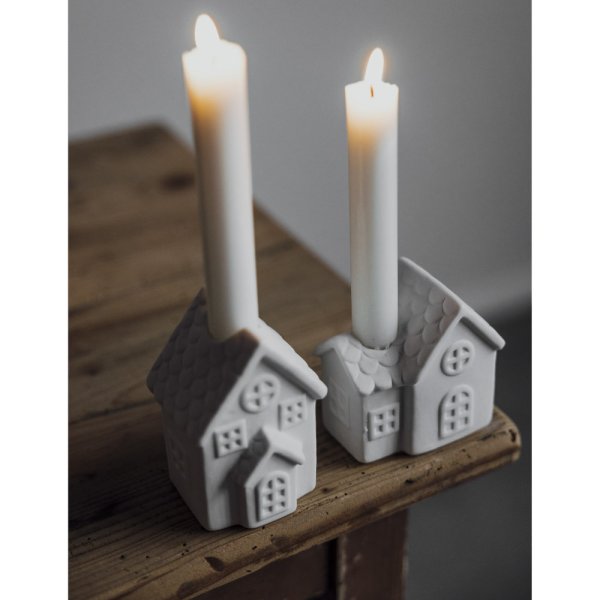 Candlestick Candle House No.2, white Storefactory