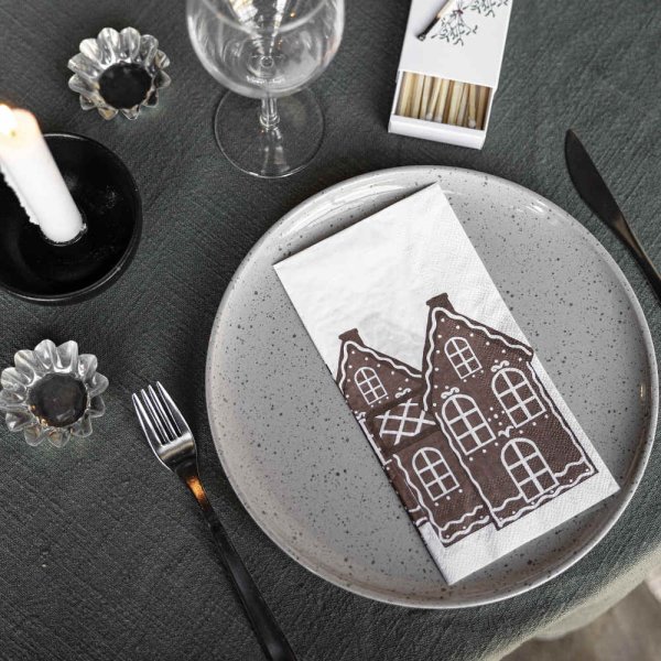 Paper napkin Gingerbread House, 16-pcs, white - Storefactory