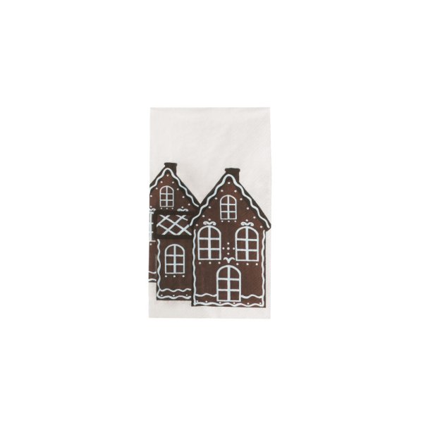 Paper napkin Gingerbread House, 16-pcs, white - Storefactory