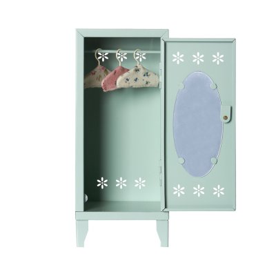 Locker w 3 hangers, light turquoise - Maileg