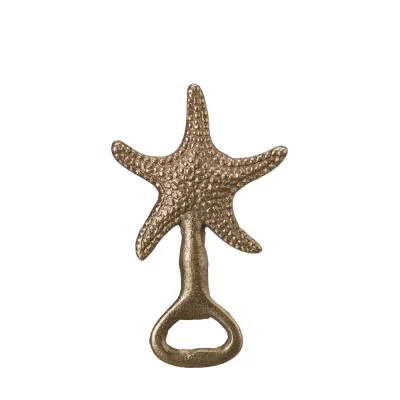 Bottle opener Ayra starfish in antique gold from Wikholm Form.