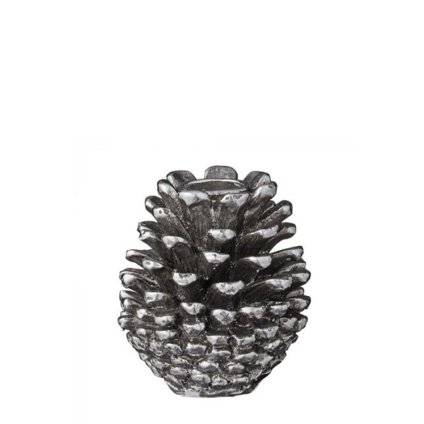 Candlestick Serafina Pine cone, Antique Silver - Lene Bjerre
