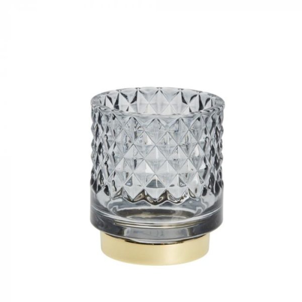 Votive Sissel, H8 cm, Grey & Light Gold - Lene Bjerre