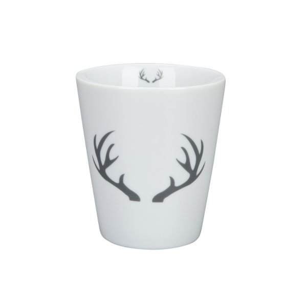 Happy Mug Winter Lodge, White & Grey - Krasilnikoff