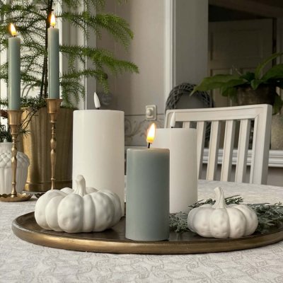 LED-blockljus-i-salviagrön-höjd-10cm